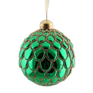มาใหม่ที่สวยหรูสีเขียวสีขาวคริสมาสต์ลูกแก้วเครื่องประดับย้อนยุคสำหรับต้นคริสต์มาสจี้ตกแต่ง - Product Image 2