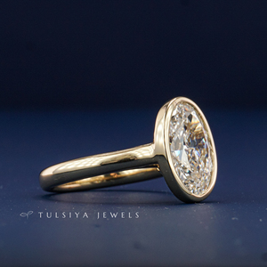 Bague solitaire en or massif 14 carats avec diamant de laboratoire pour femme, élégante bague de fiançailles, pierre unique, bijoux fins, cadeau de mariage - Product Image 3