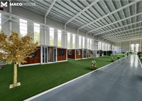 Nouvelle maison préfabriquée modulaire en conteneur à faible coût, moderne, 4 chambres, avec toilettes et douche, à louer