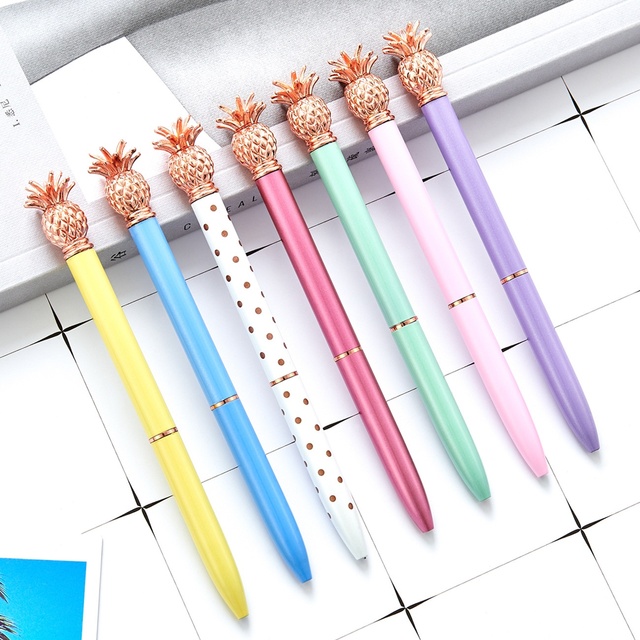 Pineapple-Shaped Metal Ballpoint Pen 13.8x1.0cm Spot Wholesale New Business Gift Printing Advertising Hotel Pen