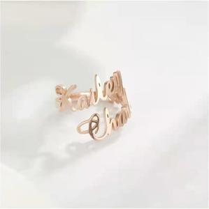 แหวนคู่รักใส่ได้ทั้งชายและหญิงแหวนสแตนเลสสั่งทำได้แหวนทอง18K ปรับชื่อได้ - Product Image 4