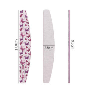 Lima de uñas de doble cara con estampado de mariposa, tipo media luna, gran venta, grano 100/180, ideal para salón, tienda o uso personal. - Product Image 4