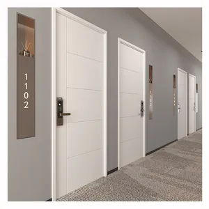 カスタムホテルドア高品質ホテルルームドア60分耐火木製ドア