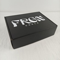Boîtes d'emballage en carton ondulé noir personnalisées, boîtes d'expédition à fermeture éclair avec bandes faciles à déchirer, impression de logo disponible