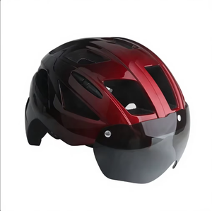 Casque de vélo PC EPS avec lentille magnétique, pour adulte, vélo de route, VTT, coupe-vent, respirant, design monobloc, protection contre les chocs, demi-coque - Product Image 1