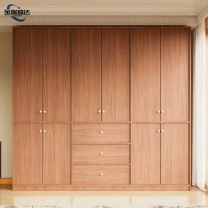 Jinruishengda Nuevo <span class=keywords><strong>Armario</strong></span> Minimalista de Bambú con Puertas Batientes y Cajones, Conjunto de Almacenamiento de Lujo Ligero de Gran Capacidad para Dormitorio - Product Image 2
