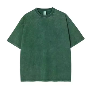 T-shirt pour homme à col en V, manches courtes, coupe classique, en polyester/coton tricoté, imprimé personnalisé effet vieilli, style streetwear, grande taille - Product Image 4