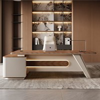 Bureau de direction moderne, ensemble complet avec chaise de bureau, bureau de patron de luxe, bureau de direction haut de gamme