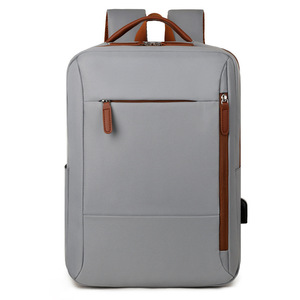 Laptop <b>Backpack</b> <b>Large</b> Capacity Durable Lightweight Unisex Business Travel <b>Backpack</b> Solid Color Black Gray Beige Pink Blue - Product Image 3