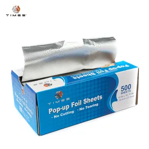 Pop Up Sheets Aluminum Foil Kitchen Use For Food Packing Foil Paper 500 Sheets Color Box Aluminium Foil OEM Soft Embossed CN ZHE