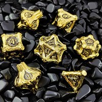 Jeu de dés polyédriques en métal à motif bois de souche d'arbre, résistants à l'usure, pour jeux de rôle D&D, vente en gros, dés personnalisés