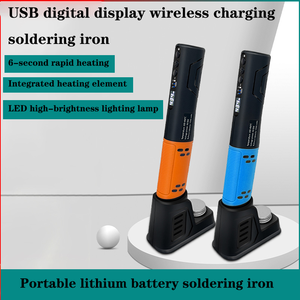 Soldador <span class=keywords><strong>de</strong></span> <span class=keywords><strong>mano</strong></span> con pantalla digital LED <span class=keywords><strong>de</strong></span> 1500mA, elemento calefactor cerámico, rango <span class=keywords><strong>de</strong></span> temperatura <span class=keywords><strong>de</strong></span> 200-450°C y agarre tipo lápiz - Product Image 2