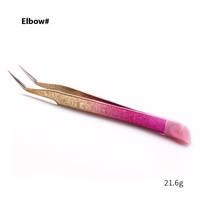 Pince à épiler multifonctionnelle à double extrémité de style japonais Outil d'autocollant d'ongle de manucure en acier inoxydable pour le pressage de silicone d'art d'ongle