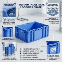 Bac de manutention en plastique HP recyclable et empilable, robuste, pour le stockage de pièces électroniques en atelier