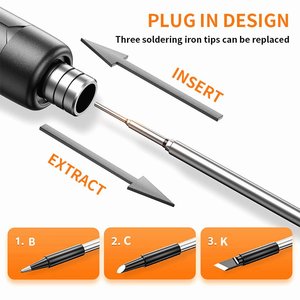 Fer à souder portable rechargeable par USB, affichage numérique de la température, température réglable, kit d'outils de soudage sans fil, plage de température 200-480°C - Product Image 4