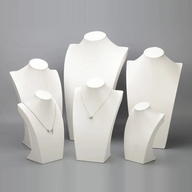 2022 High-End Custom White Jewell ery Display Stand Halskette Halter Büste für Juwelier geschäft Display Showcase