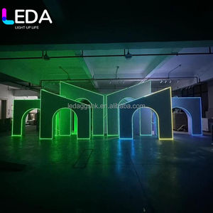 LEDA Simple Design Led Light <b>Backdrops</b> Arch White Acrylic Pvc <b>Backdrop</b> For Wedding Event Stage Light <b>Backdrop</b> - Product Image 2