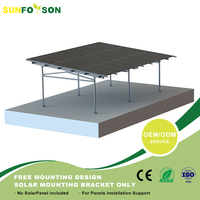 Structure de hangar solaire en aluminium, système de support photovoltaïque léger avec supports de montage complets pour auvent de parking commercial