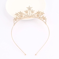 Bon marché jolis bandeaux pour enfants avec strass mixte argent or rose bling étoile cristal anniversaire filles bandeaux intelligents avec lettres personnalisées