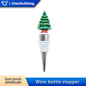 Christmas Wine Bottle <b>Stopper</b> Plastic Sealing <b>Stopper</b> With Santa Snowman Design For Holiday Gift - Product Image 4