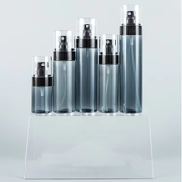 Bouteilles en plastique transparentes ou noires personnalisées de 30 ml, 60 ml, 80 ml, 100 ml, 120 ml pour cosmétiques, maquillage, corps, cheveux, visage, tonique, eau, vaporisateur fin