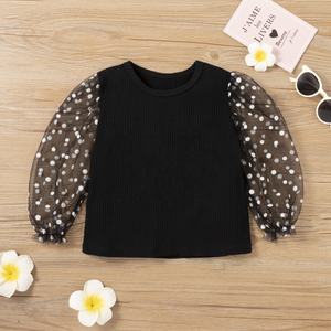 เสื้อยืดแขนยาวสำหรับเด็กวัยหัดเดิน,เสื้อยีนส์สีดำสำหรับเด็กหญิงอายุ<span class=keywords><strong>3</strong></span>-7ขวบชุดเสื้อผ้าสำหรับเด็ก - Product Image 3