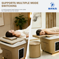Lit de spa capillaire japonais de luxe MOOLIN avec circulation d'eau et thérapie à la vapeur, lit de massage professionnel pour salon de coiffure