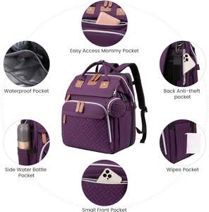 Mochilas de Pañales de Viaje de Moda con Cambiador, Bolsas de Pañales Multiusos para Bebé - Product Image 5