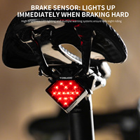 Feu arrière de vélo solaire professionnel à LED, rechargeable, étanche, avec détection intelligente de freinage, pour VTT et vélo de route