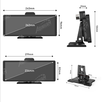 10.26" 4K Dash Cam dengan Kamera Ganda Depan/Belakang Wireless CarPlay & Android Auto 5G WiFi Perekam Video Penglihatan Malam