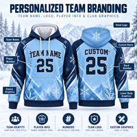 Sweat à capuche d'hiver personnalisé pour équipe, bleu glace, avec logo brodé, nom et numéro, chaud, pour entraînement de basketball, fabricant OEM, vente en gros