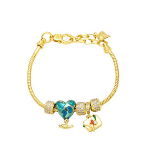 LOVE <span class=keywords><strong>DIOS</strong></span> DIY pulseras de joyerí<span class=keywords><strong>a</strong></span> Popular esmalte encanto y concha CADENA DE Metal brazaletes chapados en oro con múltiples dijes - Product Image 5