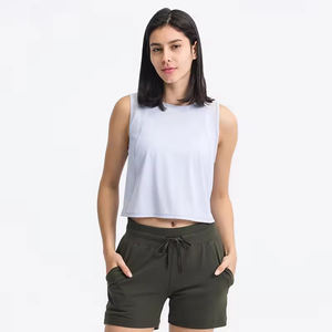 Completo Sportivo da <span class=keywords><strong>Donna</strong></span> Traspirante ad Asciugatura Rapida Elasticizzato Morbido Senza Cuciture Canotta e Maglietta per Corsa <span class=keywords><strong>Palestra</strong></span> Fitness Sport - Product Image 3