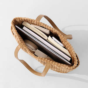 Bolsa de compras vintage, bolso de hombro informal y duradero, de pana de color liso para mujer, reutilizable - Product Image 5