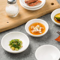 La Chine écologique 3 pouces en céramique blanche porcelaine salade ketchup moutarde wasabi sauce soja mini plat de dîner contact alimentaire maison sûre