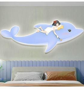 Quadro LED Decorativo per Cameretta Bambini, Stampa HD di Balena Cartoon, Arte da Parete Personalizzata all'Ingrosso - Product Image 4