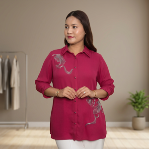 เสื้อเชิ้ตผ้าฝ้ายผู้หญิงใส่สบาย ทรงสวยสง่า เหมาะกับแฟชั่นประจำวัน ซื้อโดยตรงจากผู้ผลิต - Product Image 3