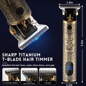 Tondeuse à barbe professionnelle sans fil rechargeable en acier inoxydable avec lame en acier inoxydable, garantie 1 an - Product Image 3
