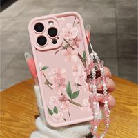 Coque de téléphone rose tendance à fleurs pour iPhone 16 15 18 Pro Max 14 13 12 11, couleur bonbon, givrée, antichoc, protection arrière pour mobile