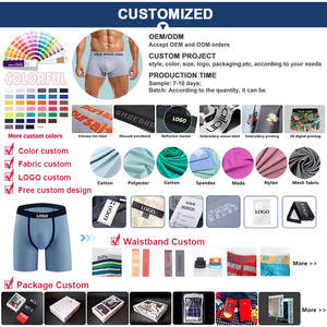 Sous-vêtements de sport pour hommes tendance et personnalisés, anti-usure, boxers de fitness avec logo sur la ceinture, OEM - Product Image 3