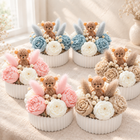 Bougie parfumée artisanale en cire de soja en forme d'ours rose, décoration originale pour la maison, souvenirs, cadeaux, pot en plâtre