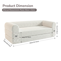 Ensemble de canapé-lit en mousse compressée haute densité sans cadre, portable, en tissu, design moderne, ergonomique, pour hôtel et villa