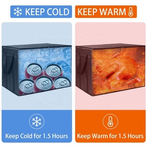 Bolsa de entrega de alimentos con aislamiento, refrigerador de comestibles reutilizable/bolsas calientes, bolsa de mano para compras/viaje/<span class=keywords><strong>Doordash</strong></span>, Bl, XXXL, CIVJET - Product Image 6