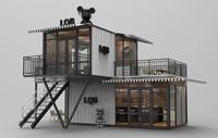Maison préfabriquée modulaire à double étage moderne, application extérieure pour cuisine de camp, hôtel, construction en panneaux sandwich