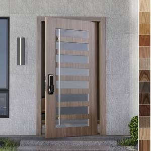 Porte extérieure pivotante en bois de luxe 32x80 pour villa anglaise, porte d'entrée moderne pour maison - Product Image 5