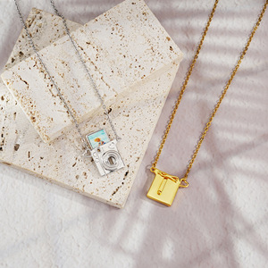 Ожерелье-кулон с фотографией на заказ, персонализированный кулон-фотоаппарат с отсеком для настоящего фото, уникальное украшение на ключицу для женщин - Product Image 2