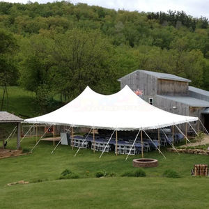 Tentes de réception de luxe en PVC avec structure en aluminium noir, grandes tentes de fête en plein air, chapiteaux pour événements, capacité 100 personnes - Product Image 2