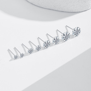 <span class=keywords><strong>Orecchini</strong></span> a Perno in <span class=keywords><strong>Argento</strong></span> Sterling 925 con Moissanite Brillante per Donne, <span class=keywords><strong>Eleganti</strong></span> e Minimalisti per Uso Quotidiano, Versatili, Gioielli da Piercing - Product Image 2
