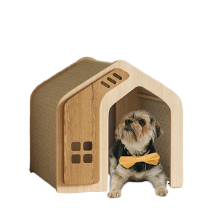 Luxury Custom Eco-Friendly Easy-to-Assemble Breathable Plywood Square Wooden House Roof Kennel <b>Cats</b> Indoor/Outdoor All Seasons - Product Image 2