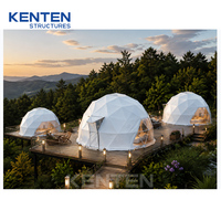 KENTEN personnalisé PVC temporaire géodésique 20 M2 dôme tente dôme maison monolithique luxe Igloo Glamping Resort Camping dôme géodésique